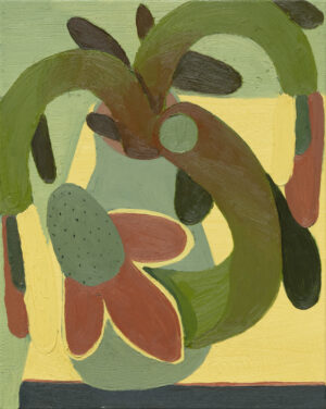 Secuencia (II) sobre el jarrón con flores en la mesa de la cocina